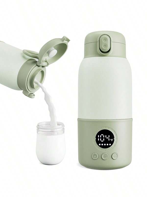 Tragbarer Milchwärmer für Reisen - Duale Heizmodi für Muttermilch & Wasser, tragbarer Fläschenwärmer mit schneller Erwärmung & langer Akkulaufzeit, 13 Unzen großes Fassungsvermögen, um Ihren ganztägigen Bedarf zu decken