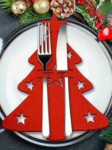 12 حامل أدوات المائدة على شكل شجرة عيد الميلاد، جيوب أدوات المائدة من الشعر الاصطناعي لديكور طاولة عيد الميلاد، ديكورات عيد الميلاد، هدايا عيد الميلاد، ديكور حفلة عيد الميلاد