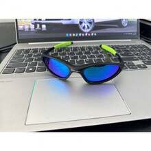 High Quality Polarized Lens Sunglasses - 黑色搭配深藍色/綠色 - 查看 2
