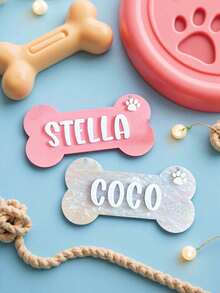 1PC Custom Acrylic Pet Name Tags With Paw Print - Personalized Dog And Cat Name Tags For Crates, Beds And Home Decor - Durable PMMA Material, Easy To Hang, Accessories Not Included, Great Gift For Friends/Family, Christmas Gift.