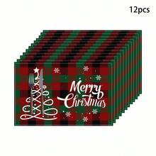 Set de 1/4/6 piese de șervețele imprimate cu tematică de Crăciun, imprimeu modern din fibră de poliester pentru bucătărie/masă, potrivit pentru decorarea de Crăciun în restaurante și bucătării.