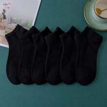 Kit 12 Pairs Unisex Ankle Socks Short Black Or White 35-40 - 黑色 - 查看 3