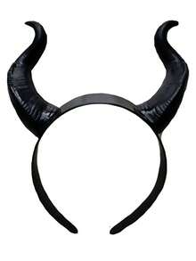 恶魔角头饰角色扮演头饰哥特式动物羊魔鬼角头饰万圣节狂欢派对服装道具 - 彩色 - 查看 9