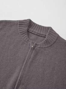 FOR BEAUTY 春秋新款纯色圆领拉链针织开衫女装，柔软韩版优雅休闲宽松版型，适合外出和通勤，春季女装新年款 - 斯粉克斯 - 查看 7