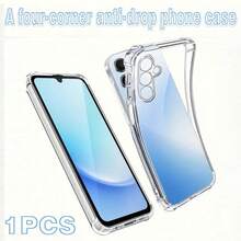 A Three-Star Four-Corner Shockproof Transparent Phone Case That Is Compatible With Galaxy S9+/Galaxy S9/Galaxy S8+/Galaxy S8/Galaxy S7/Galaxy A20e/Galaxy A8 (2018)/Galaxy A5 (2017)/Galaxy J6/Galaxy J4+/Galaxy J3 (2017)/Galaxy S25 Ultra/Galaxy S24 FE/Galaxy S24 - Clear - View 3