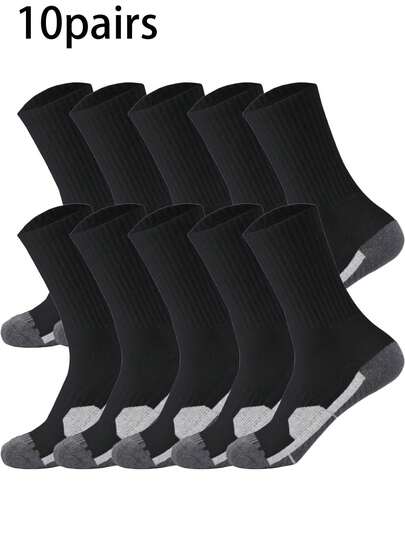 10/5/1 Par de Meias Bicolores Preta e Branca Criativas de Cano Médio, Meias Confortáveis e Macias Unissex para Uso Externo, Esportes, Casa e Viagem