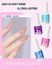 Gel Top Coat Base Coat Gel Set, French Nail Art Pro Collection System For Starter Manicure Salon DIY At Home,Long-Lasting,Suitable For Nail Art Starter Manicure Salon Home DIY For Girls Women. - Multicolor - View 3