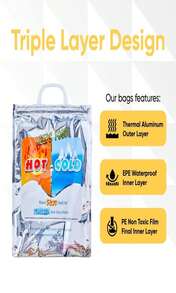 Superio Hot And Cold Insulated Bags For Food Delivery, Grocery Shopping Bags, Food Storage For Hot And Frozen Food For Travel, Disposable Cooler Bag, Reinforced Thermal Lunch Bag (1, 12"X135") - MàuI - Xem 5