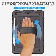 1pc Stock Case Compatible With IPad 11th/10th/ 9th/ 8th/ 7th Generation 11''/10.9''/ 10.2''/8.3', Ipad 10th 10.9'' Generation Tablet Cover With Pencil Holder [360° Rotating Hand Strap] &Stand, Case Compatible With IPad Mini 6 Mini 7 8.3 IPad7th/8th/9th 10.2 Inch IPad (A16) 11 Inch 11th Generation 2025 IPad 11(A16 2025) (Red+Black,Black)