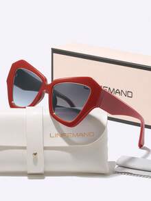 LINFEMAND LINFEMAND Oversized Cat Eye Y2K Decorative Fashion Fashion Glasses, Unisex, Birthday Party, Costume, Holiday Gift