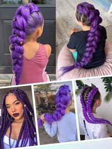 24-Inch Synthetic Fiber Jumbo Braids Hair Extensions Braiding Hair, Suitable For Parties Or Daily Wear