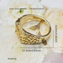 Anillo de bloque de piedra con estilo retro hip hop para hombres, anillo con incrustaciones de circonita cúbica de lujo, adecuado para uso diario, anillo de novio, joyería de moda, adecuado para banquetes, fiestas, vacaciones, cumpleaños, regalos de aniversario, perfecto para Navidad/Halloween/Día del Padre, joyería de lujo