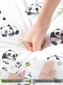 مطبوع بنمط أحرف الباندا والخيزران، طابع بوهيمي، أغطية وسادة سميكة قابلة للتخلص منها، مناسبة لغرف الفنادق وصالونات التجميل، مصنوعة من قماش غير منسوج، مقاومة للاتساخ ومنفذة للهواء، مثالية للسفر والرحلات المخيمات والفنادق في فصل الخريف والشتاء، توفر لك أفضل تجربة راحة وسفر (بدون نواة الوسادة) - متعدد الألوان - مشاهدة 3