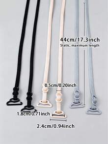 2 Pairs Ultra-Thin Transparent Bra Straps, Convertible & Anti- - Multicolor - View 3