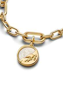 1pc Fashionable Charm Electroplated Gold Beaded Pendant, Versatile For DIY Bracelet, Necklace, Gift - Yellow Gold - View 6
