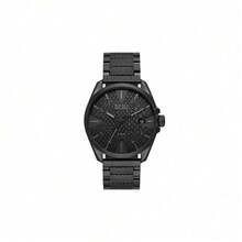 Diesel Reloj cronógrafo para hombre Diesel Armbar, esfera negra con correa de acero inoxidable, reloj deportivo casual resistente al agua para uso diario y estilo