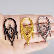 1pc Halloween Vintage Gothic Hollow Castle Earrings Ear Weights, Minimalist Fashion Ear Tunnels Ear Plugs Retro Punk Holiday Gift Jewelry Women Men New Arrival Gifts - style-1 - 查看 3