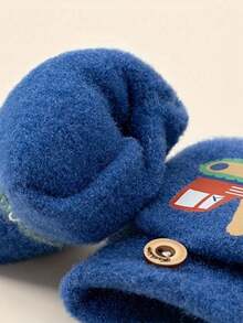 Kids Winter Excavator Cartoon Cute Toddler Half Finger Flip-Top Knitted Warm Gloves - Children's Gloves - View 12