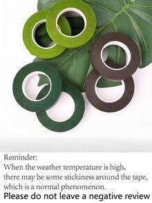 20m Self-Adhesive Floral Stem Tape, Florist DIY Decorative Flower Wrapping Tape For Bouquets, Weddings, Mother's Day, Home Decor, Graduation, Back To School, Birthday Parties - Green - View 5