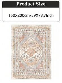 Alfombras de área para la sala de estar, alfombras lavables con respaldo antideslizante, alfombra de área grande vintage, alfombra decorativa resistente a las manchas para el hogar - Multicolor - Ver 9