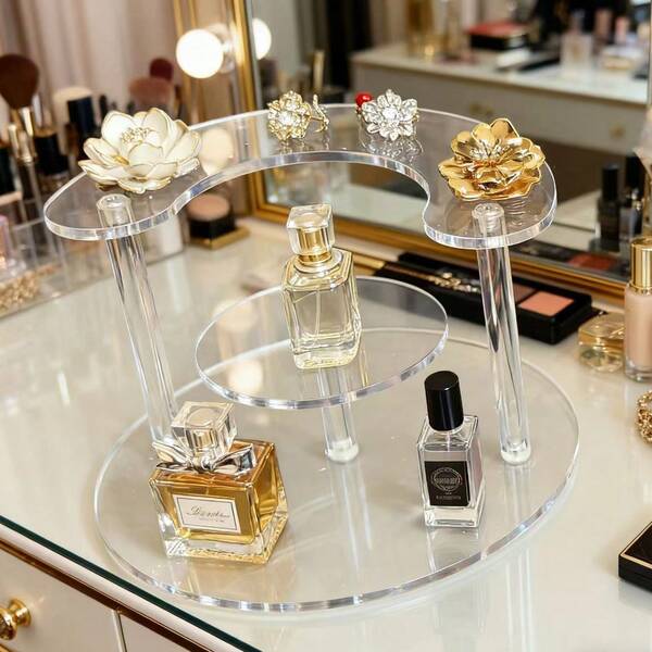 A Semicircle Display Shelf Is Mainly Suitable For Indoor Decoration And The Like, And The Display Of Perfume Is More Beautiful.