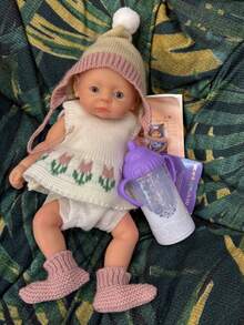 10 Inch Whole Body Silicone Bald Reborn Baby Girl Opening Eyes Handmade 3D Painted Newborn Doll Perfect For Kids Birthday/Christmas Present(CD) - Silicone Doll - View 11