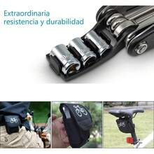 Conjunto de Reparación de Bicicletas Bolsa, Múltiples Funciones 16 en 1 Kit Herramientas, Hexagonal Llave de Palanca de Parche de Neumáticos, Set de Herramientas para Bicicleta de Montaña - 1 - Ver 8