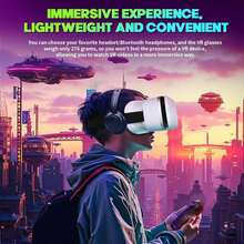 VR Glasses 3D Movie All-In-One Game Console Immersive Virtual Reality Glasses Panoramic 3D Head-Mounted Let You Immerse Yourself - Mặc định - Xem 7