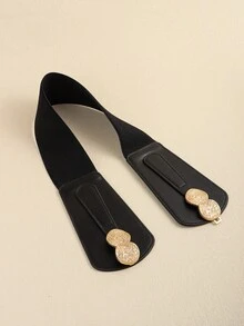 1pc Women's Elastic Waist Belt, Stretchy PU Leather Waist Band Decoration For Dresses, Versatile & Fashionable