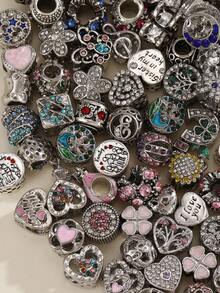 5/10/20PCS Christmas Random Charms Various Themes Beads Pendant For DIY Bracelet Rhinestone Design - Animals/Plants/Flowers/Pets/Sports/Cartoon/Ocean/MothersDay/Valentine's/Friends/Family/Stars/Moon/Sun/Travel/Coffee/Passport/ Valentines - 彩色 - 查看 8