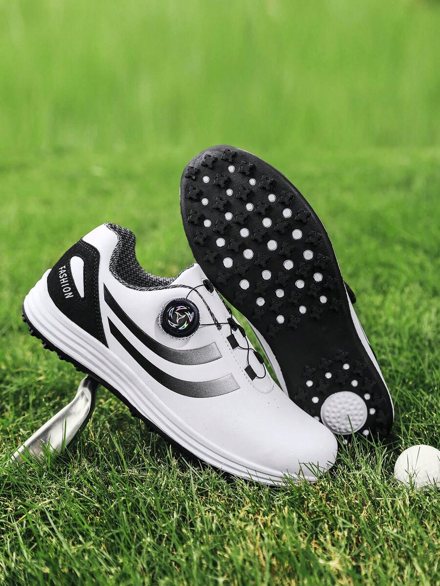 Herren Golfschuhe Neue Dicksohle Rutschfest Verschleißfest Niedrig-Top Rundkappe Drehverschluss Herren Profigolf Weiche Sohle Starker Grip Herren Profitrainingsschuhe Leder Wasserdicht Ölabweisend Große Größe 46 Bequeme Herren Sportschuhe