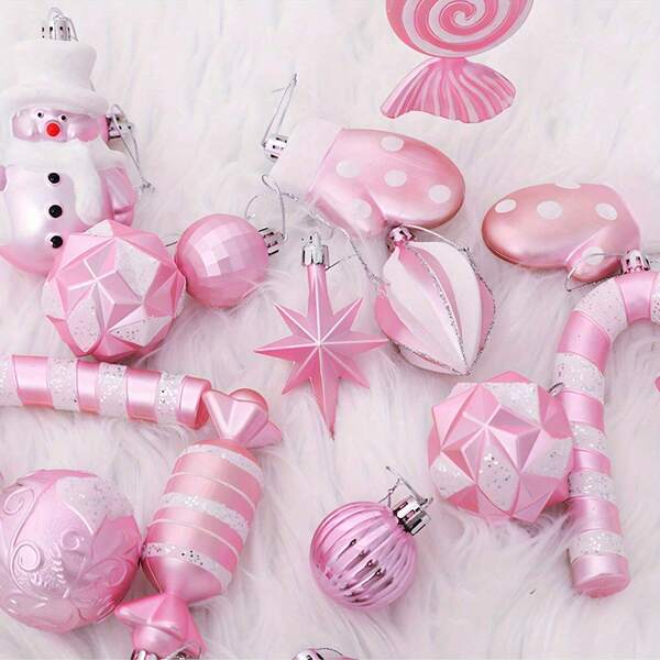 16pcs Christmas Tree Ornaments, Suitable For Holiday Party, Christmas Party, Scene Decoration, Holiday Decoration, Home Decoration, Party Gifts, Room Decoration, Window Decoration, Bedroom Decoration, Home Decor, Fun Christmas Party Decorations, Merry Christmas, Happy New Year, Christmas Gifts, Christmas Decorations