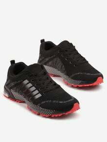 Weiche gestrickte sportliche Sneaker - Damen Lässig Sport/Aktiv Schuhe - Schwarz - Übersicht 5