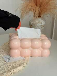 1 pieza Caja grande para toallas de papel de nueva decoración del hogar, organizador de escritorio, soporte para caja de pañuelos, adecuado para sala de estar, dormitorio, hotel, restaurante, cocina, decoración, rosa, verde