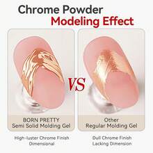 BORN PRETTY 3D Sculpting Gel For Nail Art,No Wipe Semi-Solid Modeling Gel For Rubbing Chrome Nail Powder, Sticking Rhinestones And Nail Stamping{"Color_name":"SemiSolidMoldingGel"} - 半固態成型凝膠 - 查看 5