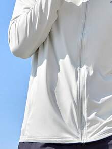 CAMEL CROWN Men's Knitted Hooded Lightweight Breathable Sun Protection Jacket, Moisture-Wicking, UV-Resistant, Quick-Drying, Thin Outerwear For Spring/Summer - Glacier Silver - View 3