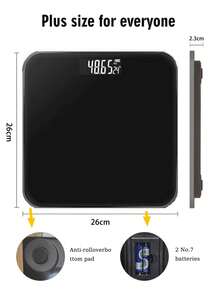 1pc Smart Body Fat Scale, Battery Powered, Bluetooth Connected, High Precision Body Composition Measurement, Fashionable Minimalist Design, Clear LCD Display, Auto On/Off, Non-Slip Base, Suitable For Home Fitness Tracking, Adult Fitness Enthusiasts, Health-Conscious Individuals, Ideal For Post-Workout Weight Management, Smart Home Fitness Equipment.