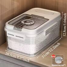 2 Sizes Airtight Food Storage Container Set - 2.85L & 2.06L, PET Square Flip-Top Rice Jars, Reusable, Insect & Moisture Proof, Hand Wash, Sealable Cereal Dispensers For Kitchen Pantry Organization - 2.06加侖 米桶收納 - 查看 2