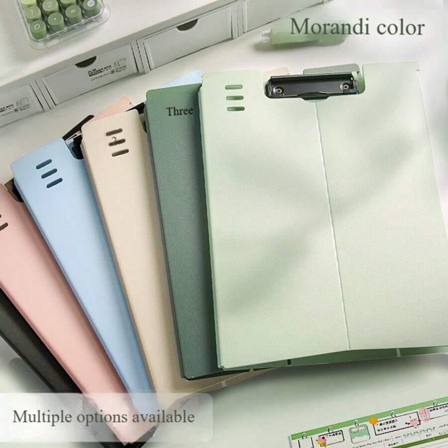 A4 Upright Clipboard, Thick Student Writing Board, Exam Paper Clip, Vertical Meeting Notebook Holder - Multicolor - View 1
