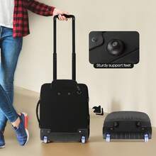 17 Inch Underseat Carry On Luggage Airplane Approved Water-Resistant Small Softside Rolling Suitcase Lightweight Personal Item Travel Duffle Bags - 黑色 - 查看 7