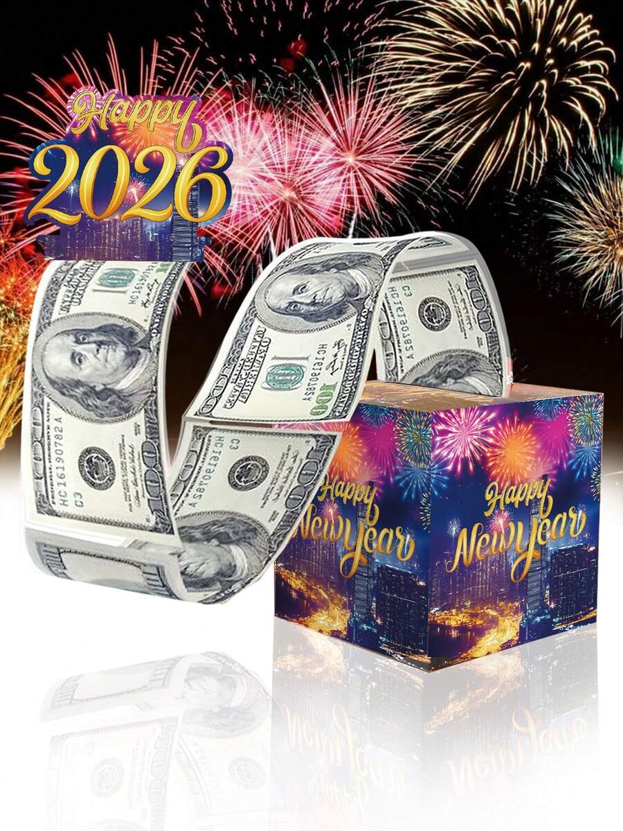 1 طقم صندوق سحب النقود لألعاب نارية لرأس السنة الجديدة، صندوق ورقي لسحب النقود مع 30 كيس أوبي للهدايا النقدية، ديكور لأجواء رأس السنة الجديدة، ديكور حفلة رأس السنة الجديدة 2026، ديكورات رأس السنة الجديدة، احتفالات رأس السنة الجديدة