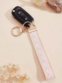 1 Piece Of Zinc Alloy Key Chain, Key Chain, Bag Charms, Keychain Accessories,Wrist Key Chain, Printed Webtape Key Chain, Women's Car Key Chain, Women's Bag And Pendant Key Chain, Universal Key Chain, Women's Fashion Key Chain (Due To Different Shooting Light Angles, There May Be A Slight Color Difference. The Actual Product Shall Prevail.) - 紅色 - 查看 6