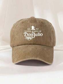 1pc Unisex Letter Print "DONJULIO" Decorative Vintage Washed Baseball Cap, Trucker Cap, Dad Hat, Suitable For Outdoor, Travel, Hiking, Beach - 風格 a - 查看 3