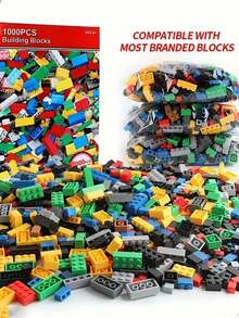 1000pcs Creative Loose Building Blocks Set - Educational DIY Assembly Toy - Exercises Motor Skills And Cognitive Abilities, Great Gift - Multicolor - View 1
