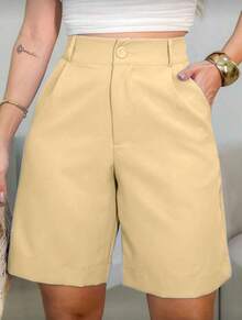 Tailored Bermuda Shorts Without Belt - Gringa Fashion - Ginger - View 1