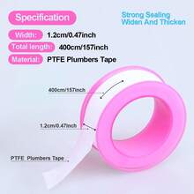 Praktyczna, minimalistyczna, biała, metalowa taśma uszczelniająca w ciasnym owinięciu, niebiesko-biała, plastikowa, na szpuli, doskonała do naprawy domowej instalacji wodno-kanalizacyjnej, montażu baterii kuchennych, podłączania armatury łazienkowej i uszczelniania rur przemysłowych