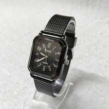 Women's Square Silicone Watch - 黑色 - 查看 1