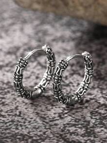 1 对时尚男士环形耳环，适合万圣节派对珠宝礼物