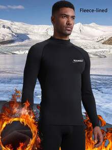 男士保暖内衣，秋冬季保暖内衬保暖底层衬衫，适合户外运动、滑雪、狩猎、寒冷天气保暖