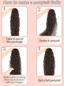 14 Inches Synthetic Curly Claw Clip In Ponytail Fashion Daily Use Short Hairpiece Fluffy Wig False Pigtail Hair Extensions High Temperature Heat-Resistant Elegant Halloween Holiday Promotion